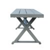 Modern Outdoor Aluminum Dining Bench, Dark Gray