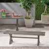 Modern Outdoor Aluminum Dining Bench, Dark Gray