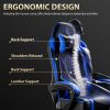 Video Game Chairs for Adults, PU Leather Gaming Chair with Footrest, 360Â°Swivel Adjustable Lumbar Pillow Gamer Chair