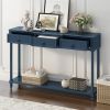 Console Table Sofa Table with Drawers for Entryway with Projecting Drawers and Long Shelf
