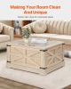 VEVOR Rattan Coffee Table Rectangle Rattan Coffee Table 2-Tier for Living Room