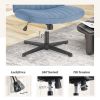 Cross-legged office chair without wheels, comfortable cross chair wide home desk chair, adjustable swivel armless computer work chair for home office
