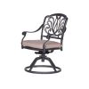 Patio Outdoor Aluminum Dining Swivel Rocker Chairs With Cushion, Set of 2, Spectrum Sand
