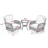 3 Pieces Outdoor Swivel Rocker Patio Chairs, 360 Degree Rocking Patio Conversation Set with Thickened Cushions and Glass Coffee Table for Backyard