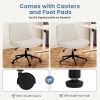 Cross-legged office chair without wheels, comfortable cross chair wide home desk chair, adjustable swivel armless computer work chair for home office