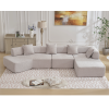 [NEW ARRIVED] [VIDEO PROVIDED]Modern Minimalist 140" L-Shape Couch ,No Assembly Required,Boucle,Modular Sofa ,Couch with Chaise
