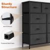 Dresser For Bedroom With 9 Fabric Storage Drawer Wardrobe Tall Chest Organizer Closet Adult Kids Clothes Cabinet Furniture