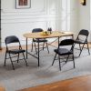 Sturdy Metal Folding Chair with 350-Pound Capacity, Leather Padded Folding Chairs, Metal Frame, Water-Resistant, Ideal for Indoor and Outdoor Events