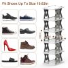 6 Tier Foldable Shoe Rack Vertical Shoe Organizer Narrow Shoe Rack for Small Spaces Space Saving Free Standing for Corner Entryway Hallway Bedroom