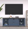 TV Stand for TVs Up to 65", Modern Farmhouse Wood Entertainment Center, Media Console Table with Storage Cabinet & Adjustable Shelves